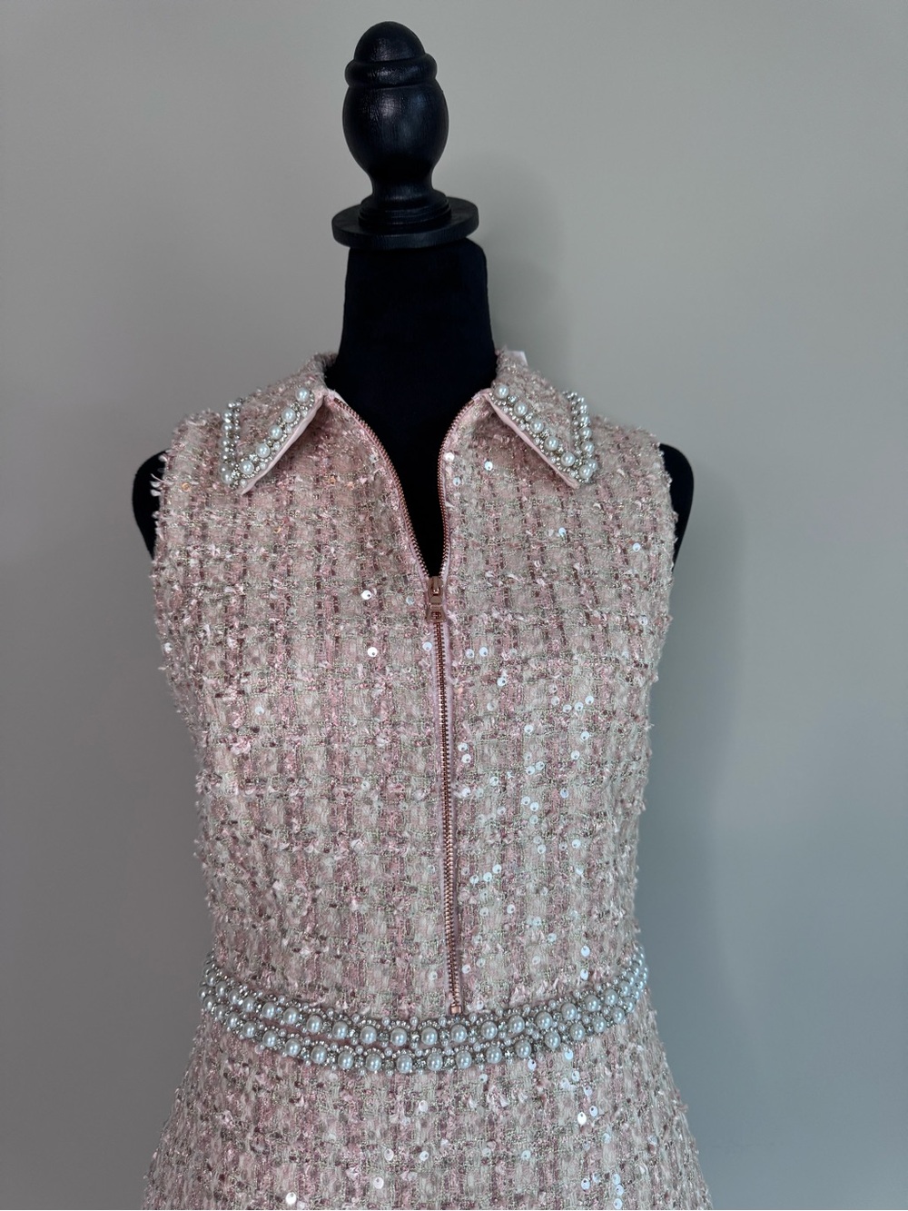 Ellis Pearl Embellished Mini Dress - Picture 7 of 11